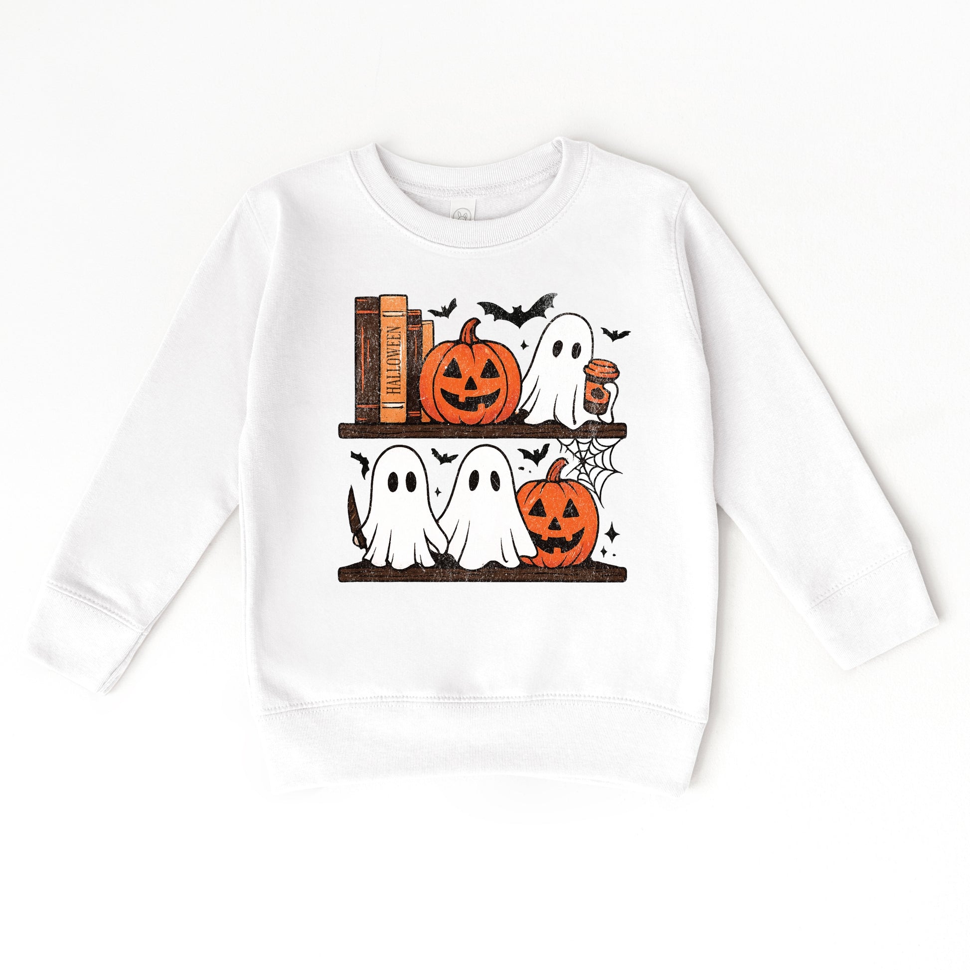 Halloween Bookshelf Ghosts - Toddler Graphic Sweatshirt and Youth Graphic Sweatshirt