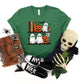 Halloween Bookshelf Ghosts - Youth Short Sleeve Graphic T-Shirt and Toddler Short Sleeve Graphic T-Shirt