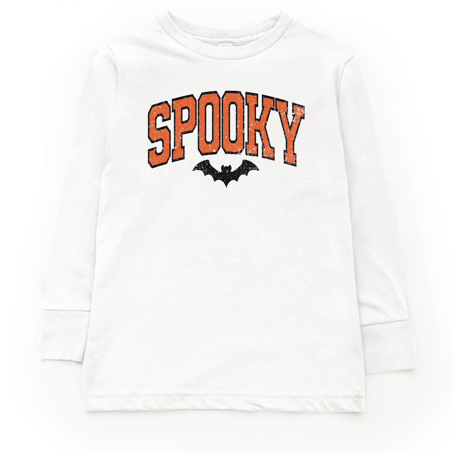 Varsity Spooky Bat Distressed - Toddler Long Sleeve Graphic Tee and Youth Long Sleeve Graphic T-Shirt