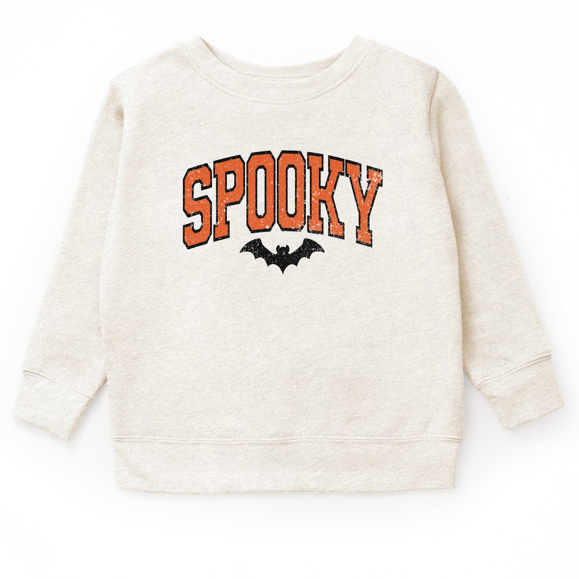 Varsity Spooky Bat Distressed - Toddler Graphic Sweatshirt and Youth Graphic Sweatshirt