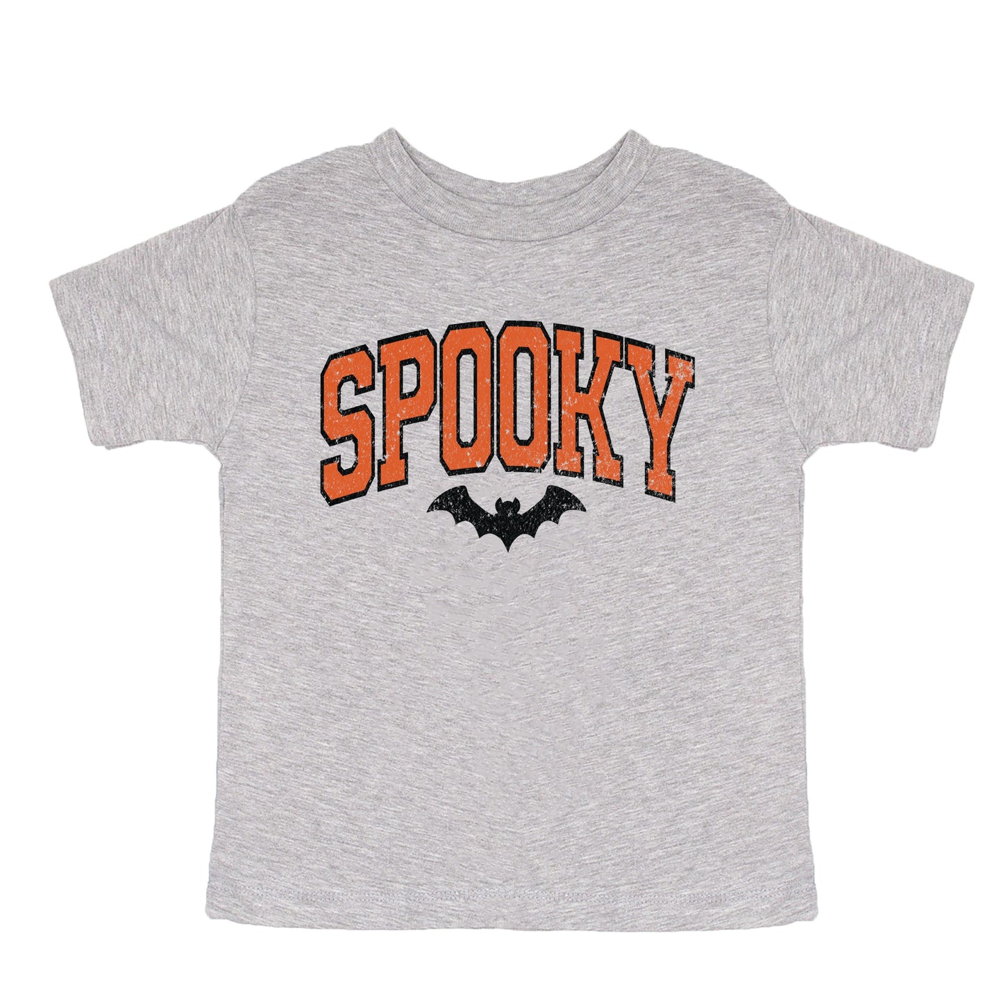 Varsity Spooky Bat Distressed - Youth Short Sleeve Graphic T-Shirt and Toddler Short Sleeve Graphic T-Shirt