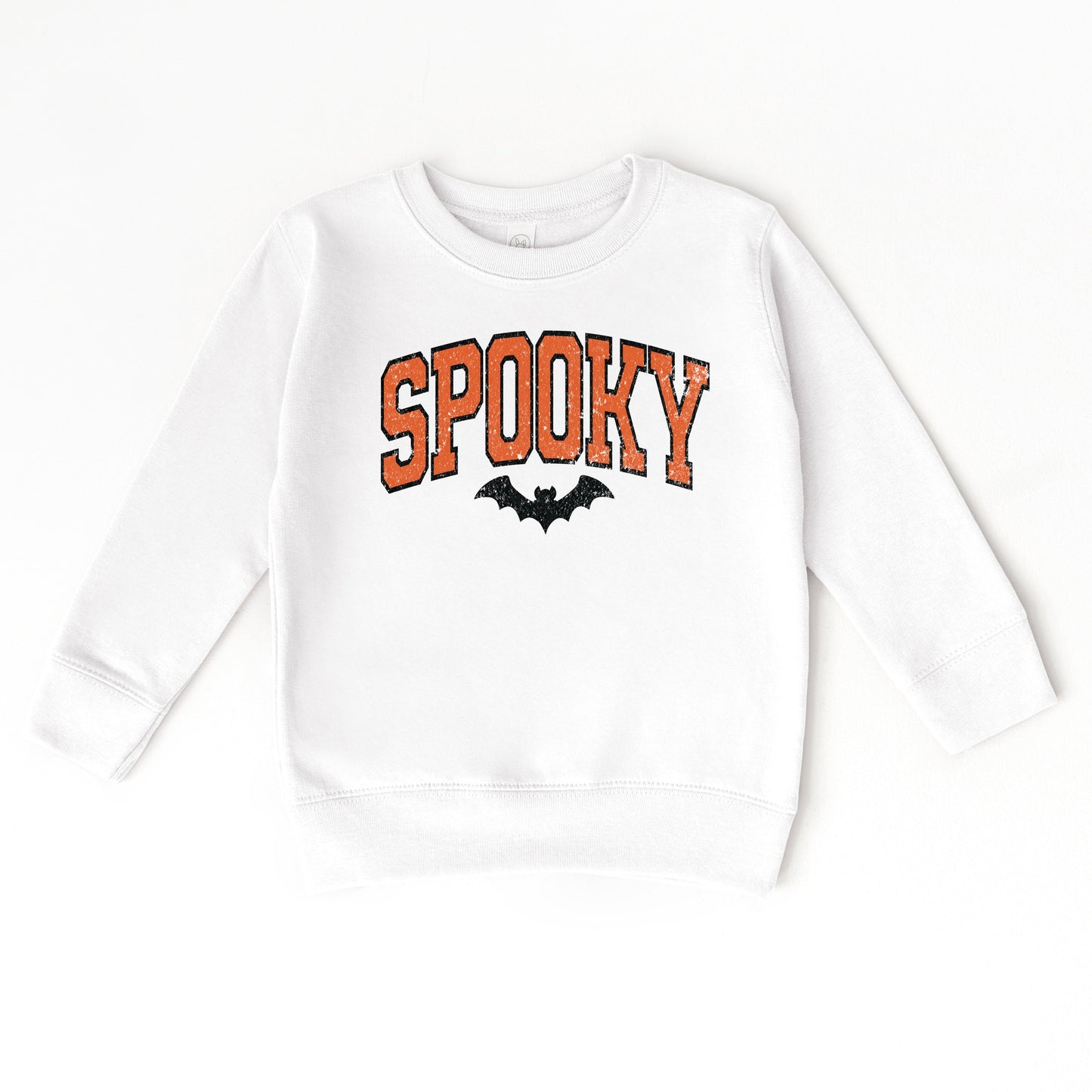 Varsity Spooky Bat Distressed - Toddler Graphic Sweatshirt and Youth Graphic Sweatshirt