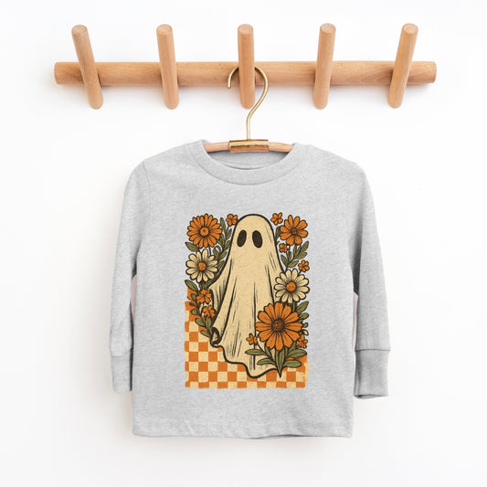 Checkered Ghost Floral Vintage - Youth Long Sleeve Graphic T-Shirt and Toddler Long Sleeve Graphic Tee