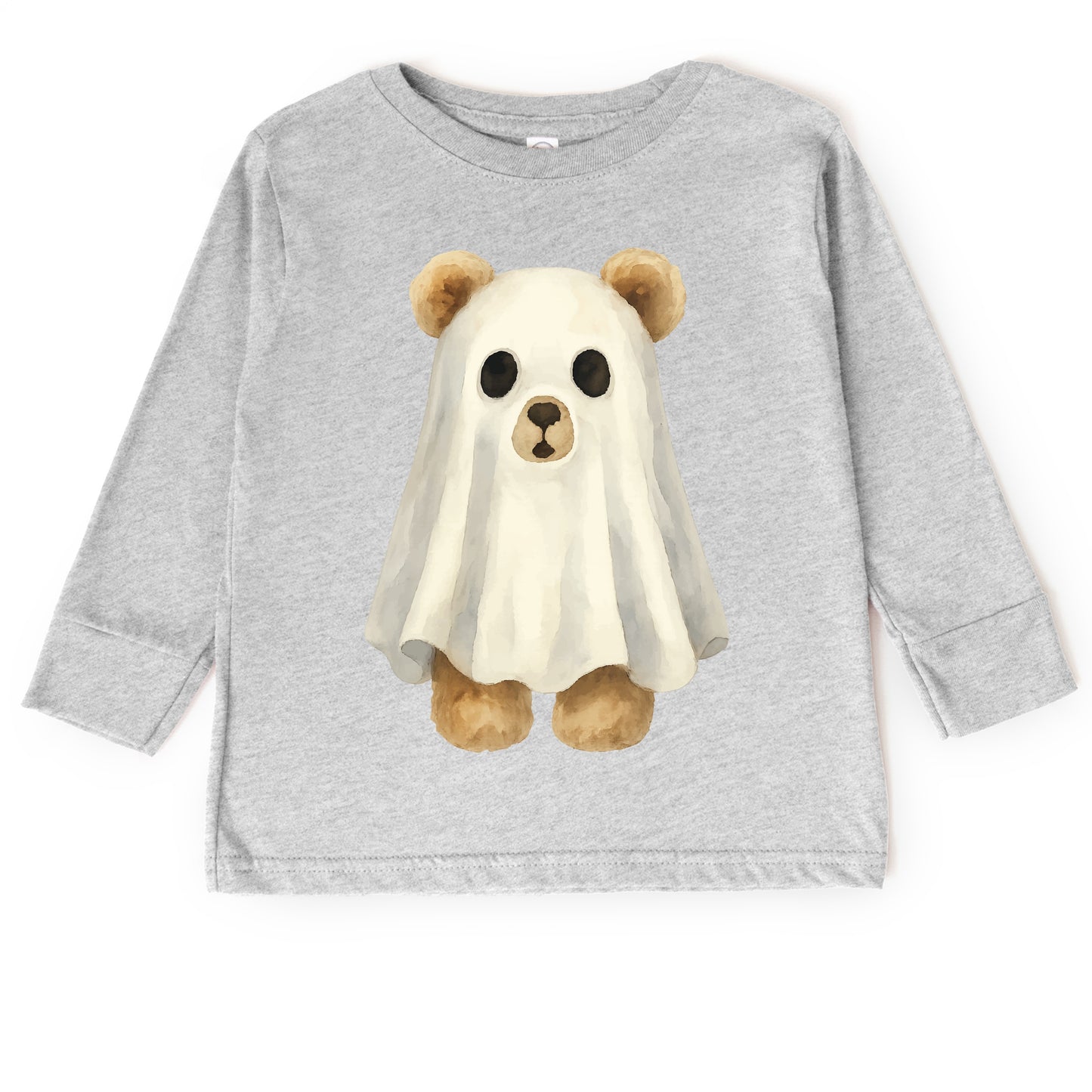 Watercolor Ghost Bear - Kids Youth Long Sleeve Tee and Kids Toddler Long Sleeve Tee