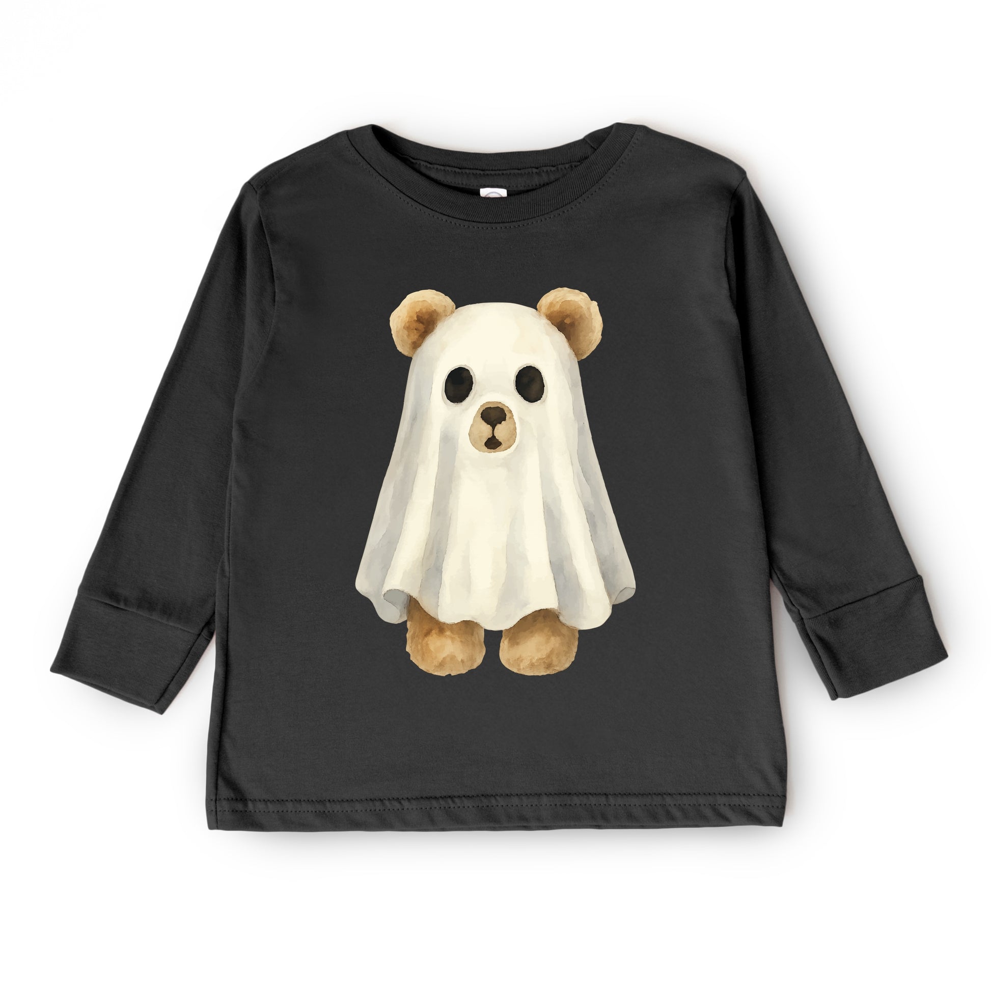 Watercolor Ghost Bear - Kids Youth Long Sleeve Tee and Kids Toddler Long Sleeve Tee