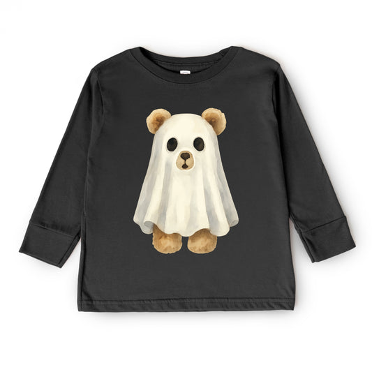 Watercolor Ghost Bear - Kids Youth Long Sleeve Tee and Kids Toddler Long Sleeve Tee