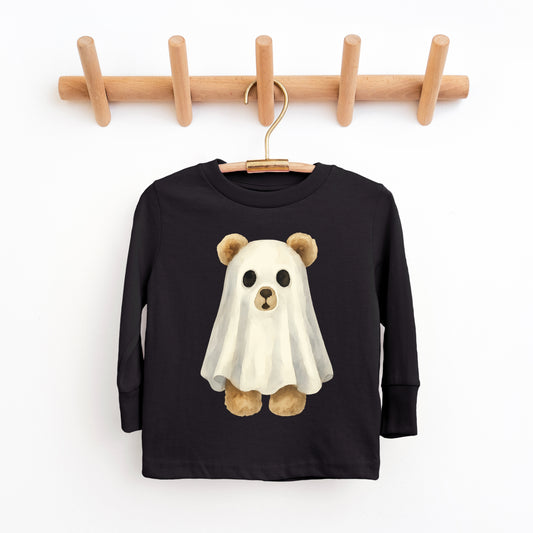 Watercolor Ghost Bear - Kids Youth Long Sleeve Tee and Kids Toddler Long Sleeve Tee