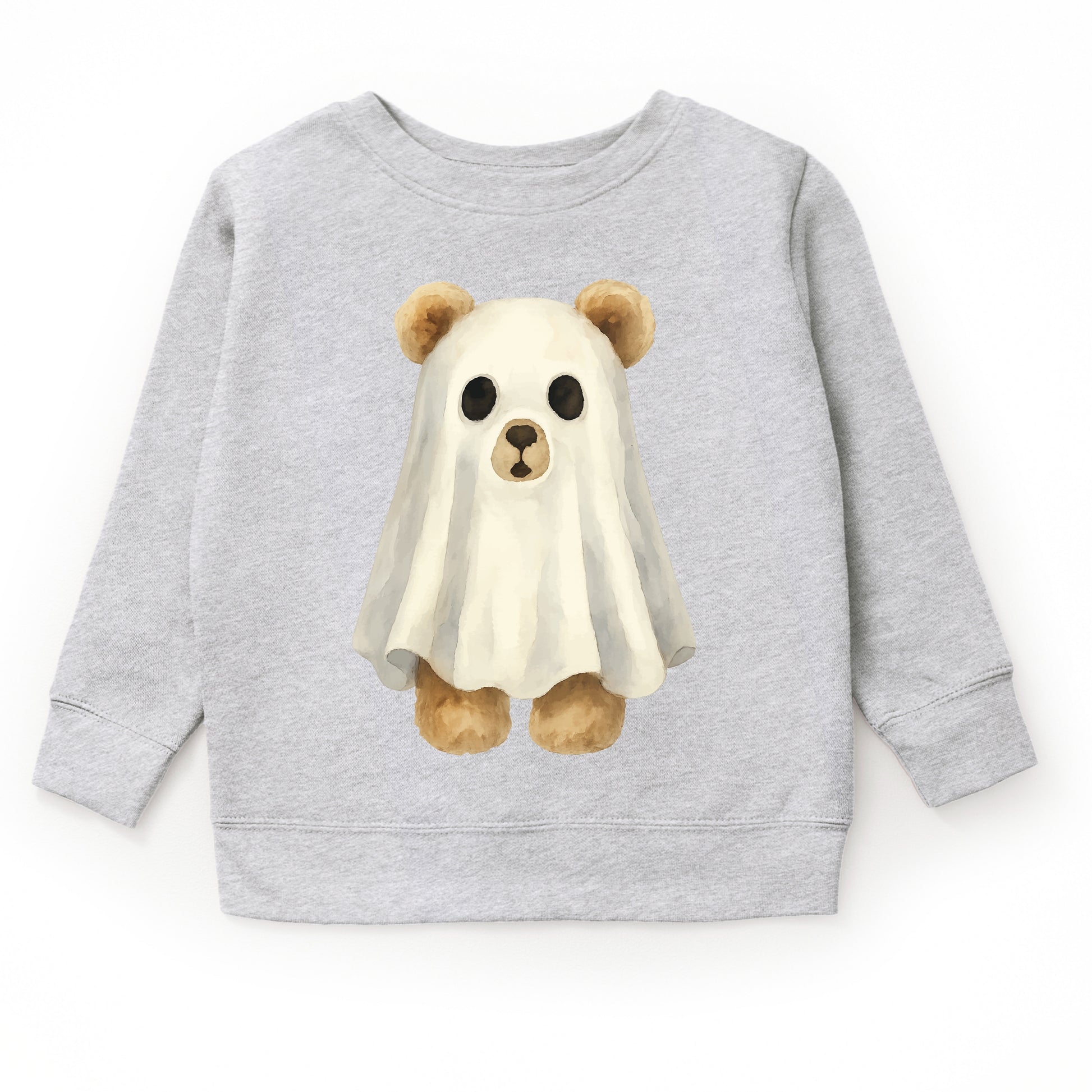 Watercolor Ghost Bear - Kids Toddler Sweatshirt and Kids Youth Sweatshirt