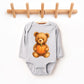 Watercolor Pumpkin Bear - Baby Long Sleeve Bodysuit