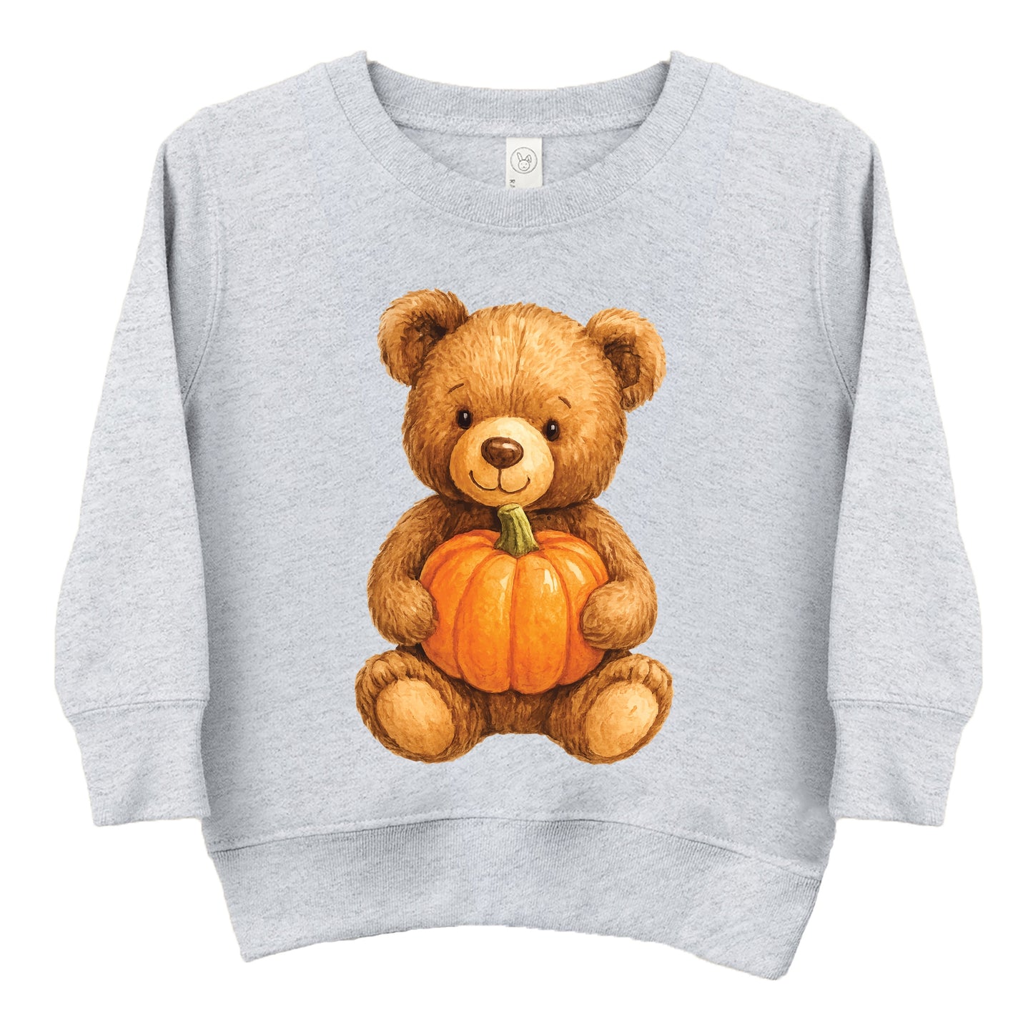 Watercolor Pumpkin Bear - Kids Youth Sweatshirt and Kids Toddler Sweatshirt