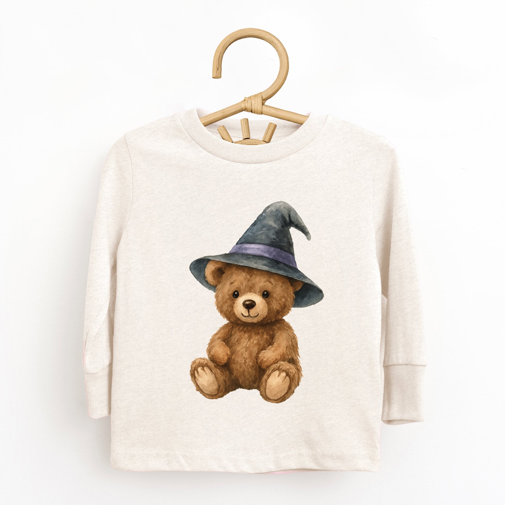 Watercolor Witchy Bear - Kids Toddler Long Sleeve Tee and Kids Youth Long Sleeve Tee