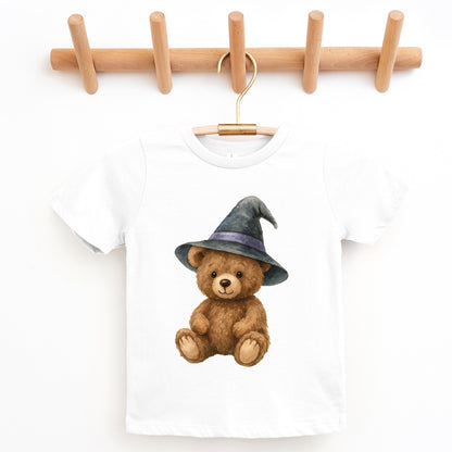 Watercolor Witchy Bear - Kids Youth Short Sleeve Tee and Toddler Short Sleeve Tee
