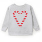 Candy Cane Heart - Toddler Graphic Sweatshirt and Youth Graphic Sweatshirt