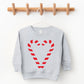 Candy Cane Heart - Toddler Graphic Sweatshirt and Youth Graphic Sweatshirt