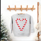 Candy Cane Heart - Toddler Graphic Sweatshirt and Youth Graphic Sweatshirt