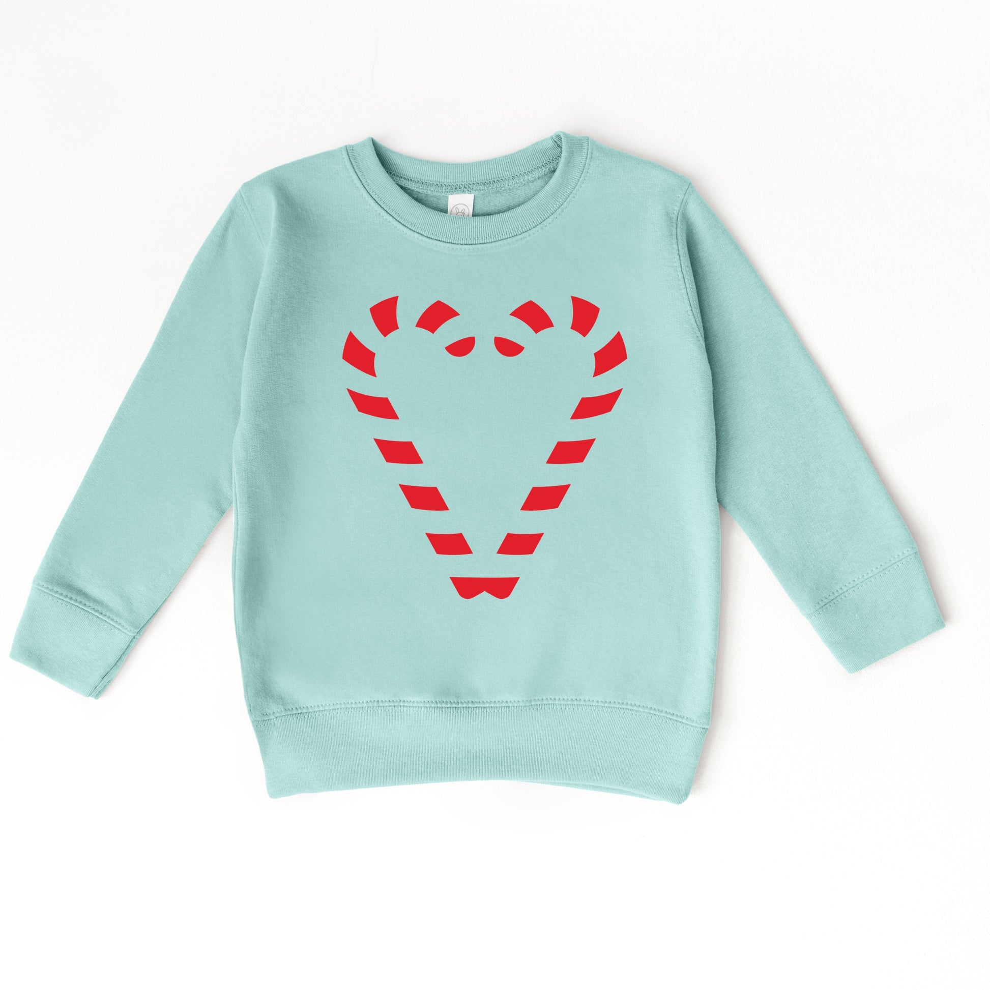 Candy Cane Heart - Toddler Graphic Sweatshirt and Youth Graphic Sweatshirt