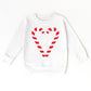 Candy Cane Heart - Toddler Graphic Sweatshirt and Youth Graphic Sweatshirt