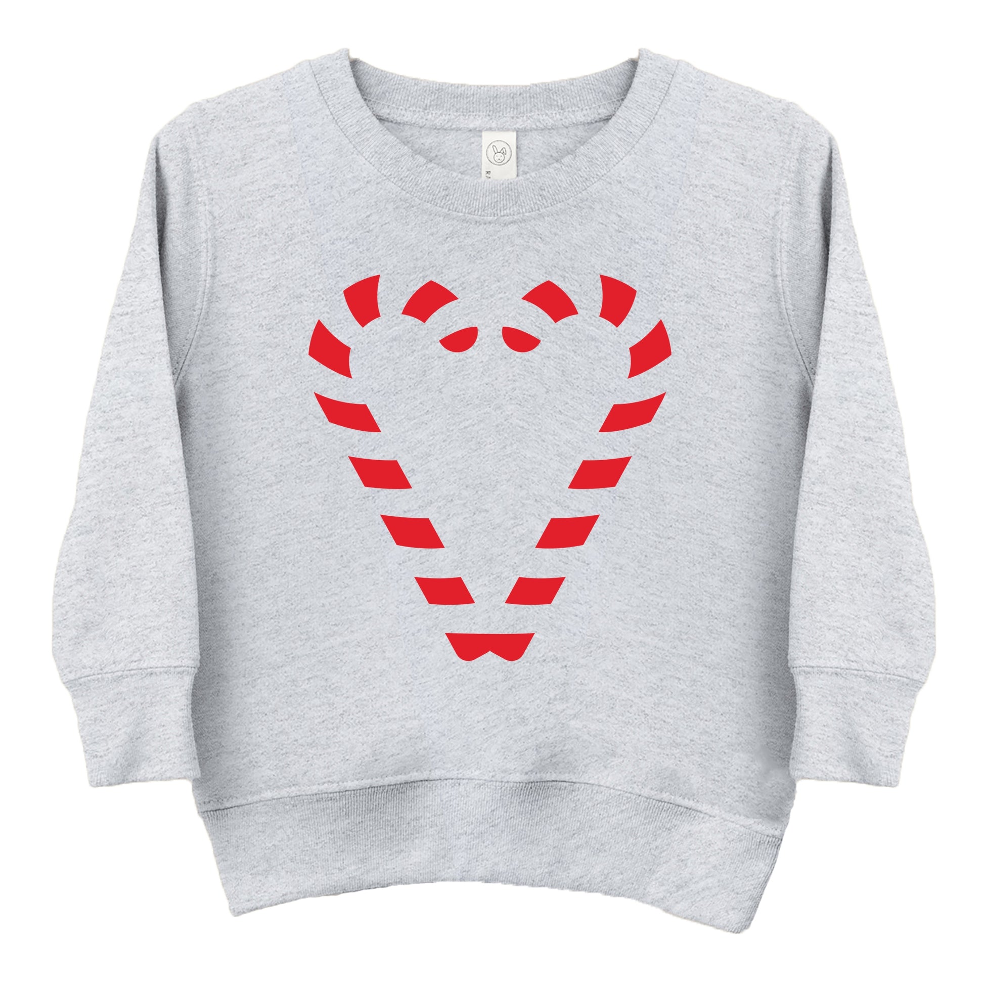 Candy Cane Heart - Toddler Graphic Sweatshirt and Youth Graphic Sweatshirt