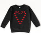 Candy Cane Heart - Toddler Graphic Sweatshirt and Youth Graphic Sweatshirt