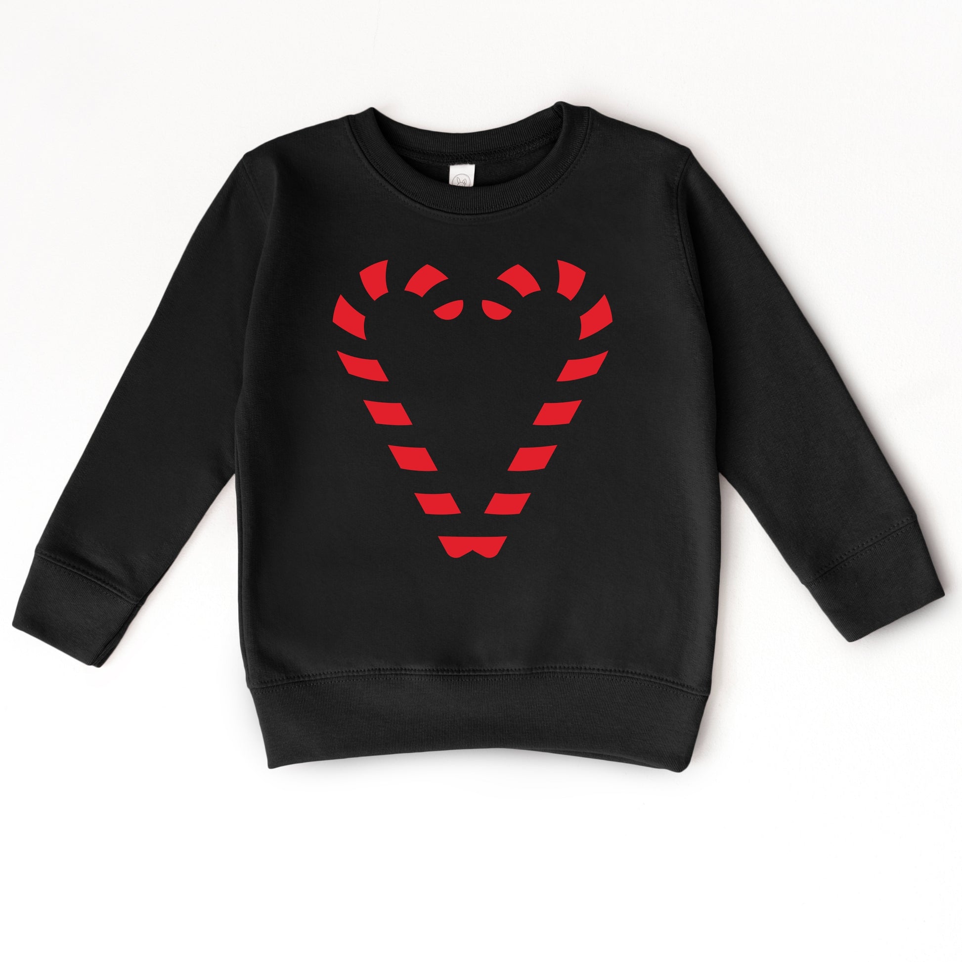 Candy Cane Heart - Toddler Graphic Sweatshirt and Youth Graphic Sweatshirt