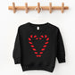 Candy Cane Heart - Toddler Graphic Sweatshirt and Youth Graphic Sweatshirt