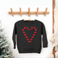 Candy Cane Heart - Toddler Graphic Sweatshirt and Youth Graphic Sweatshirt