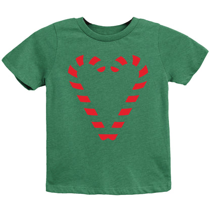 Candy Cane Heart - Youth Short Sleeve Graphic T-Shirt and Toddler Short Sleeve Graphic T-Shirt