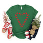 Candy Cane Heart - Youth Short Sleeve Graphic T-Shirt and Toddler Short Sleeve Graphic T-Shirt