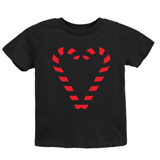 Candy Cane Heart - Youth Short Sleeve Graphic T-Shirt and Toddler Short Sleeve Graphic T-Shirt