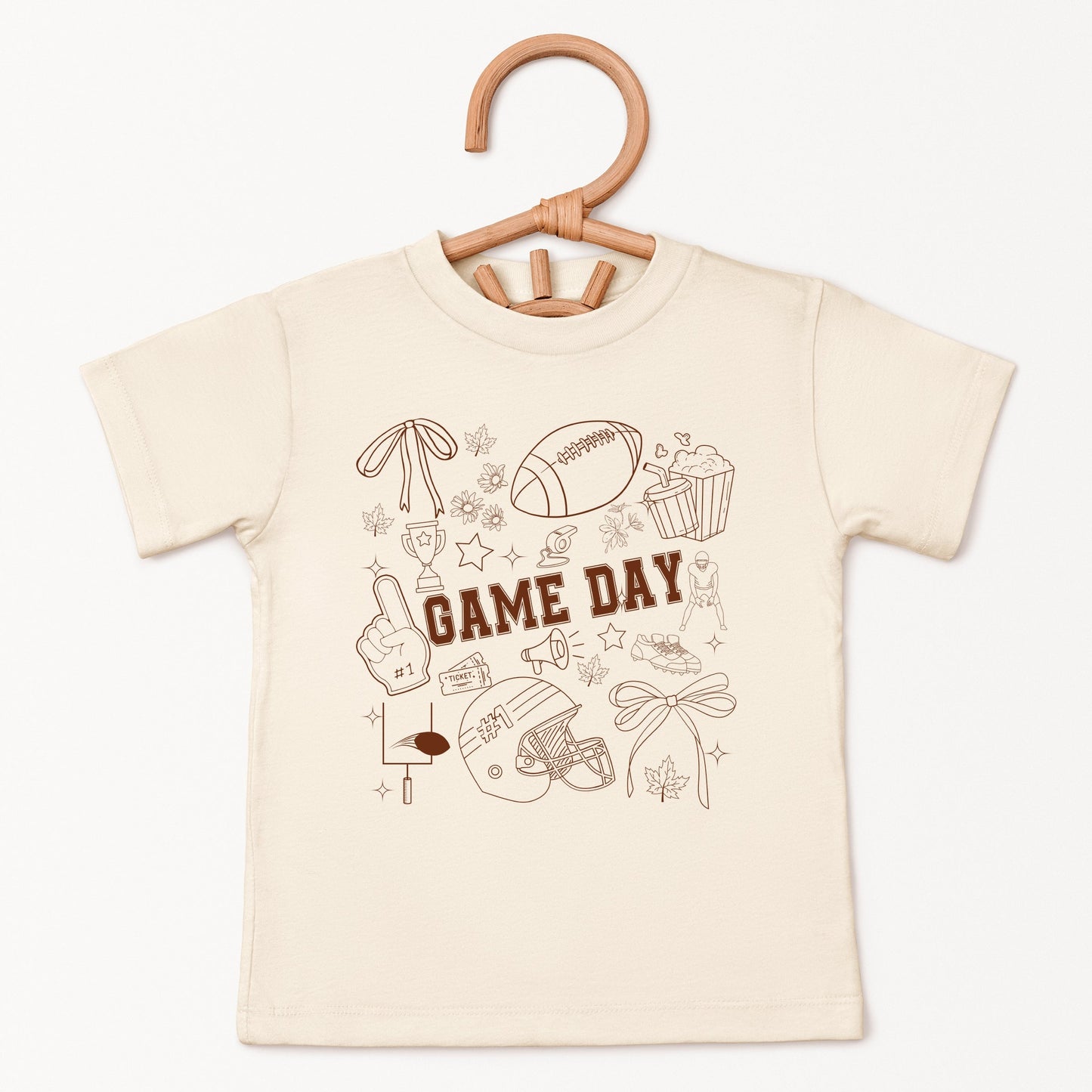Football Game Day Collage - Kids Youth Short Sleeve Tee and Toddler Short Sleeve Tee