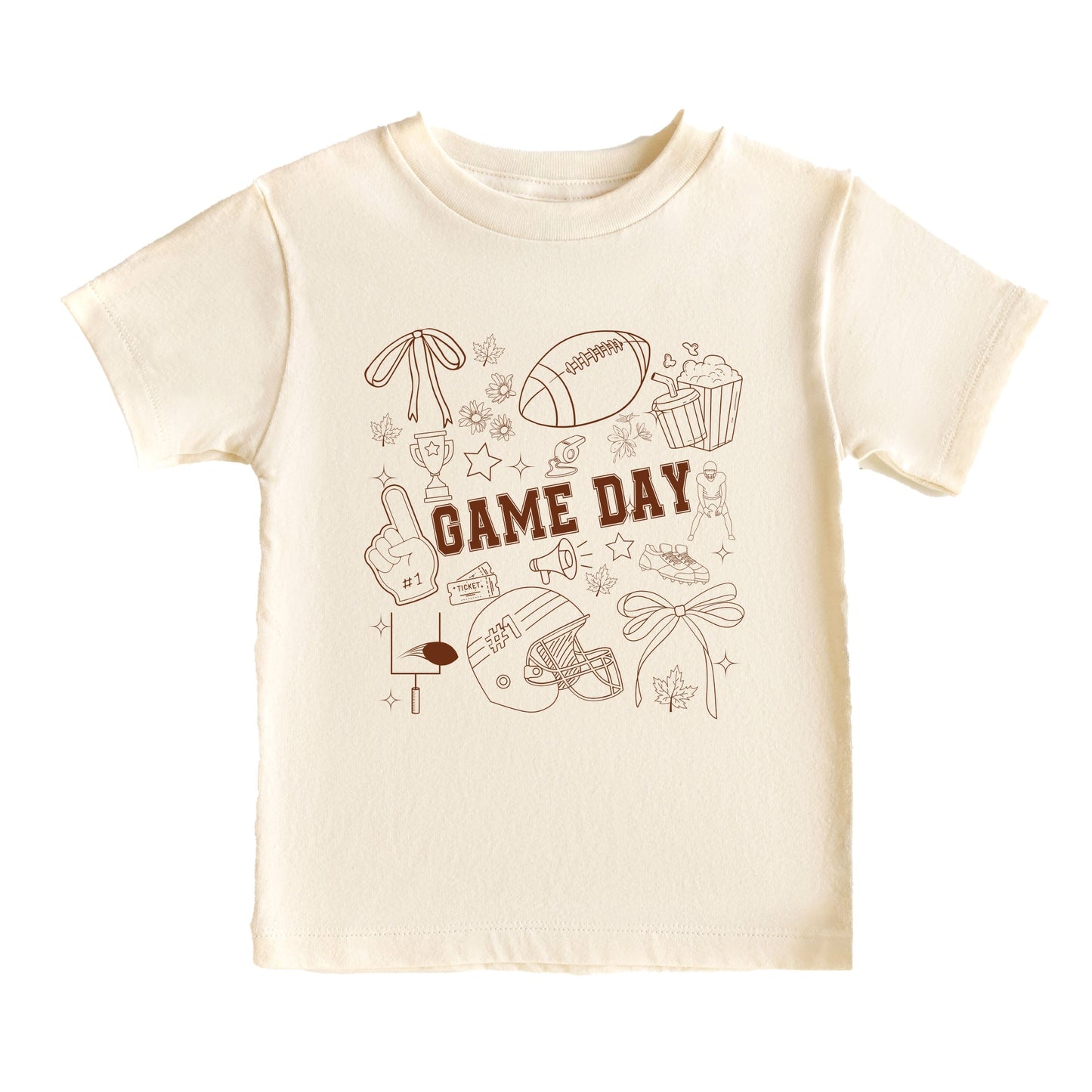 Football Game Day Collage - Kids Youth Short Sleeve Tee and Toddler Short Sleeve Tee