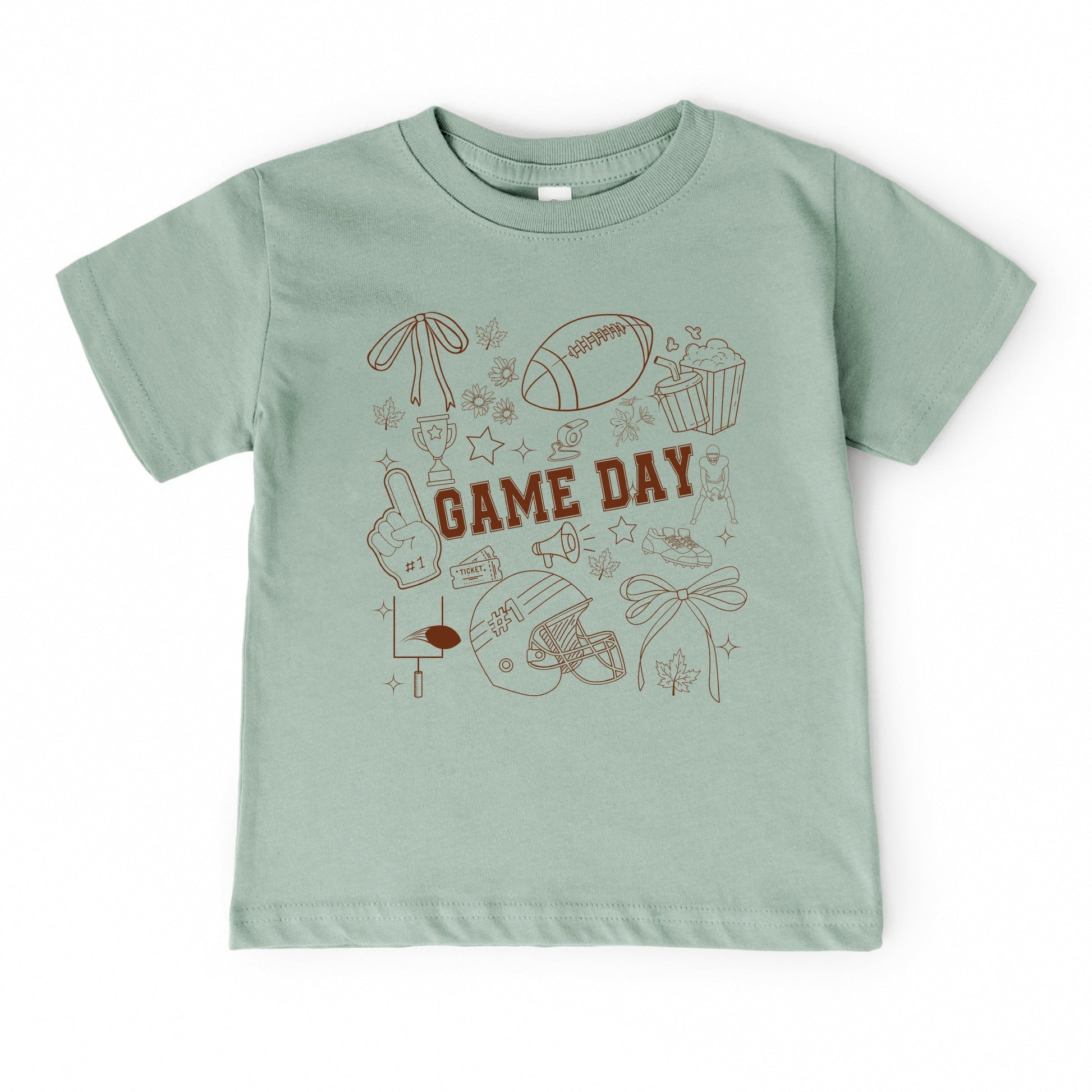Football Game Day Collage - Kids Youth Short Sleeve Tee and Toddler Short Sleeve Tee