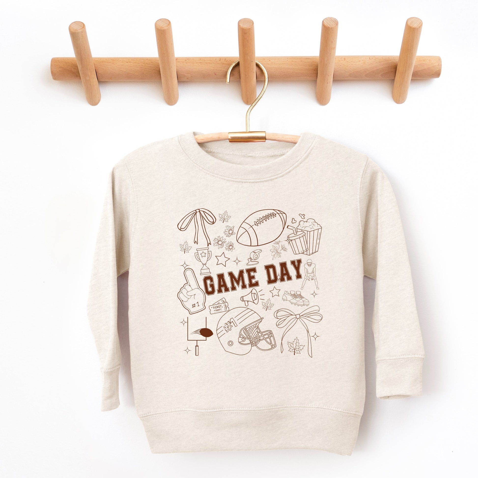 Football Game Day Collage - Kids Toddler Sweatshirt and Kids Youth Sweatshirt