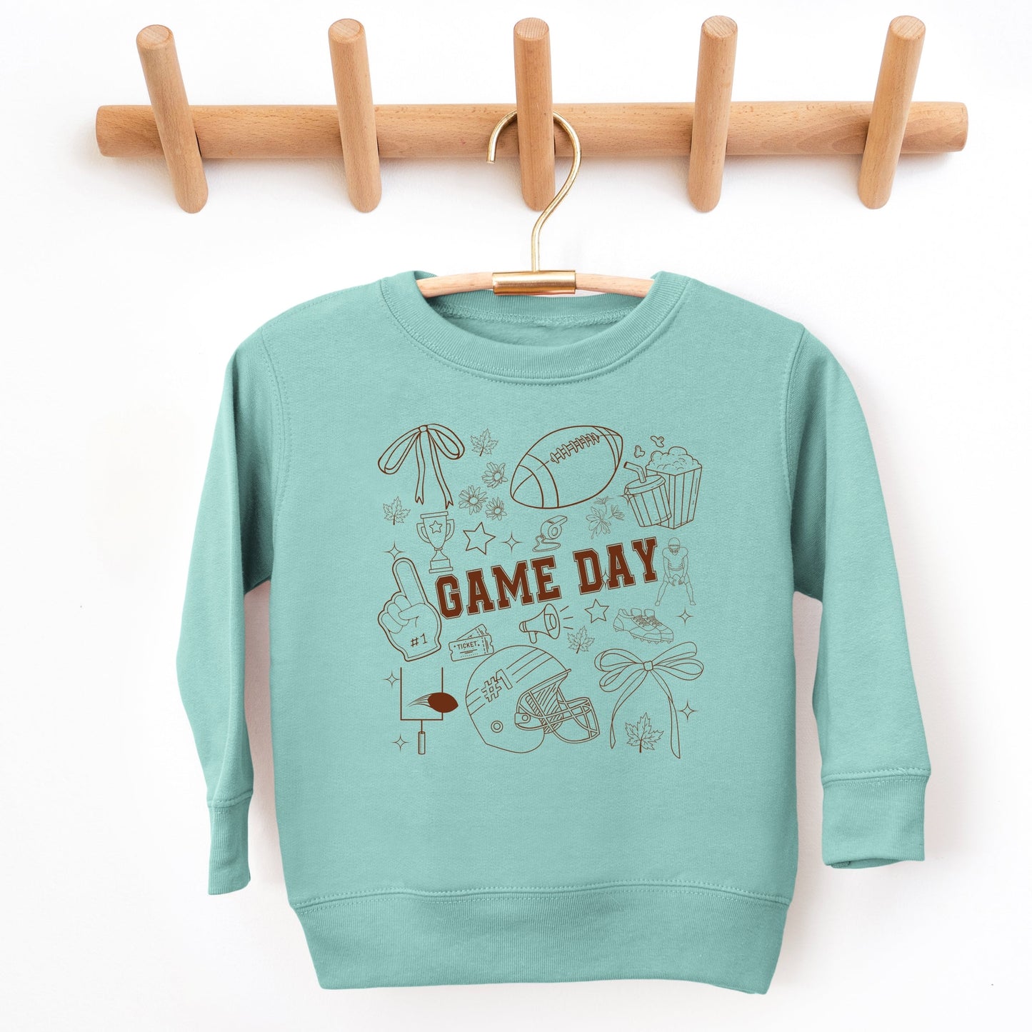 Football Game Day Collage - Kids Toddler Sweatshirt and Kids Youth Sweatshirt