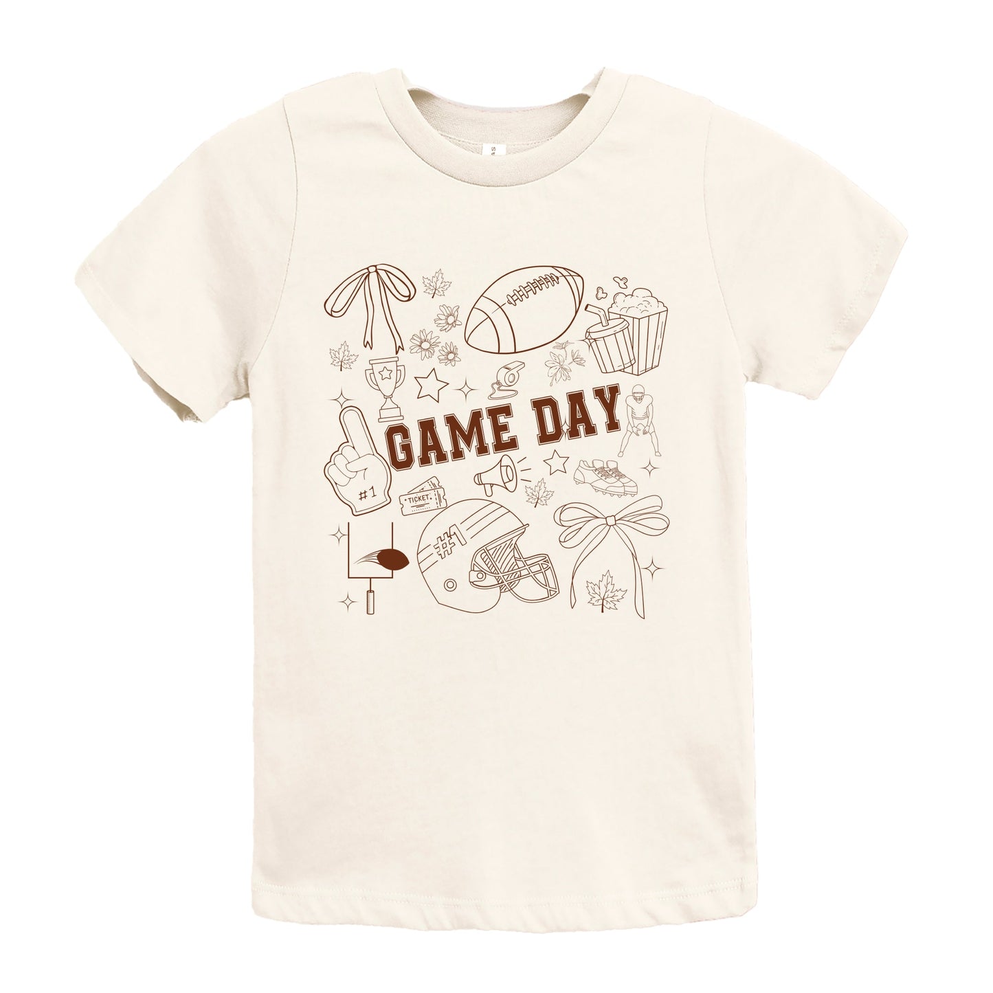Football Game Day Collage - Kids Youth Short Sleeve Tee and Toddler Short Sleeve Tee