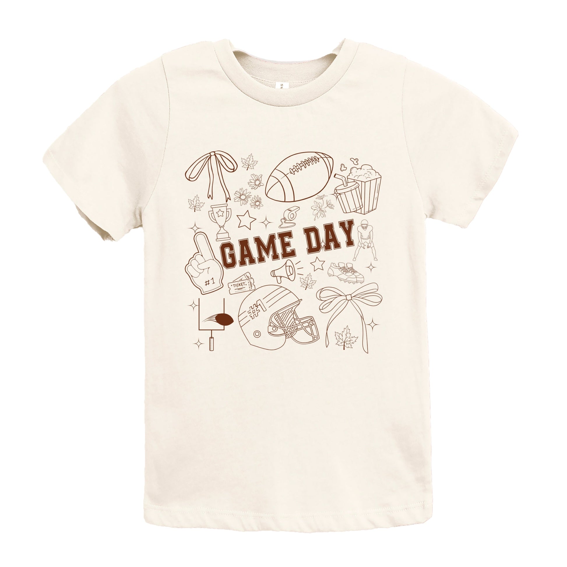 Football Game Day Collage - Kids Youth Short Sleeve Tee and Toddler Short Sleeve Tee