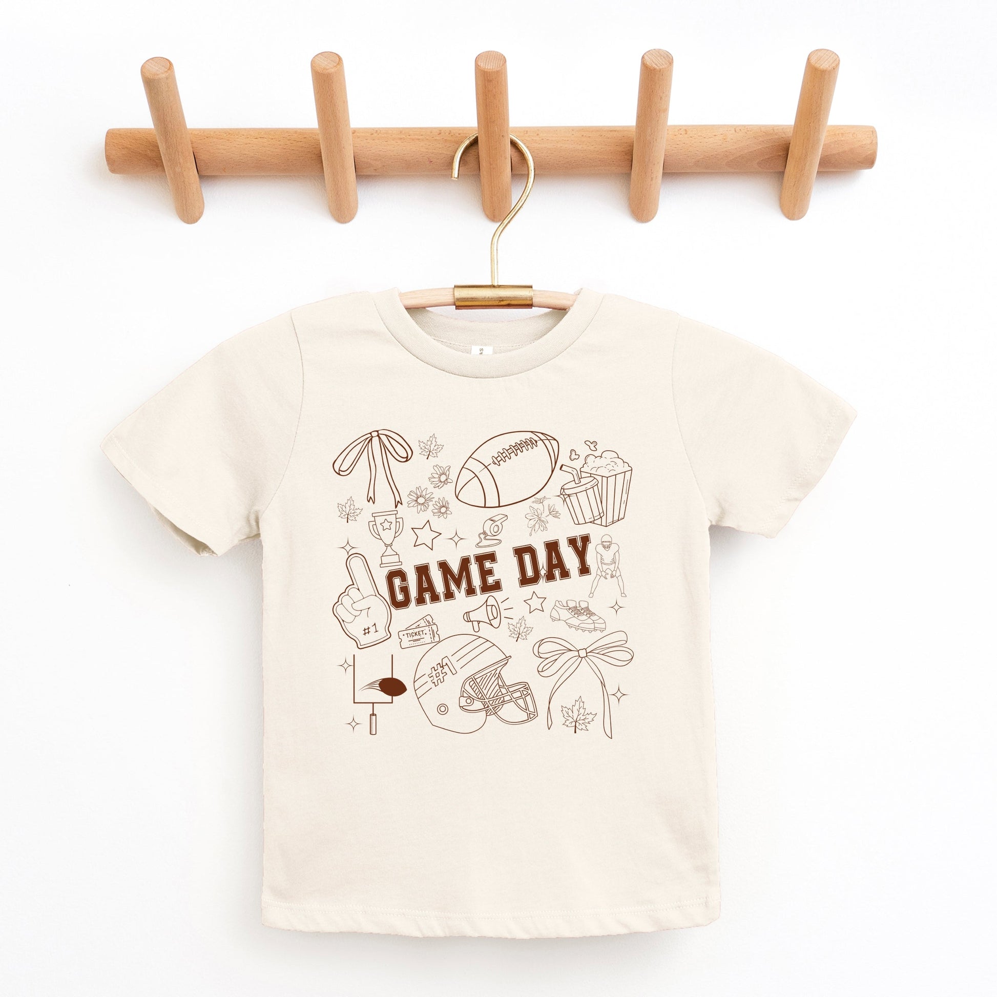Football Game Day Collage - Kids Youth Short Sleeve Tee and Toddler Short Sleeve Tee