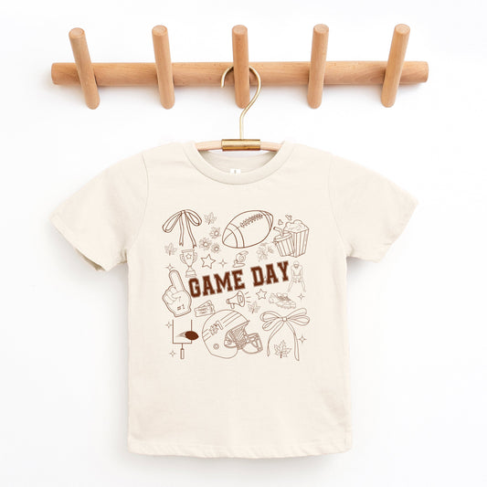 Football Game Day Collage - Kids Youth Short Sleeve Tee and Toddler Short Sleeve Tee