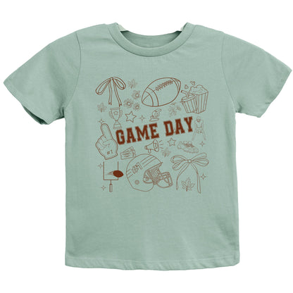 Football Game Day Collage - Kids Youth Short Sleeve Tee and Toddler Short Sleeve Tee