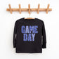 Game Day Blue Checkered - Kids Toddler Long Sleeve Graphic Tee and Kids Youth Long Sleeve Graphic T-Shirt