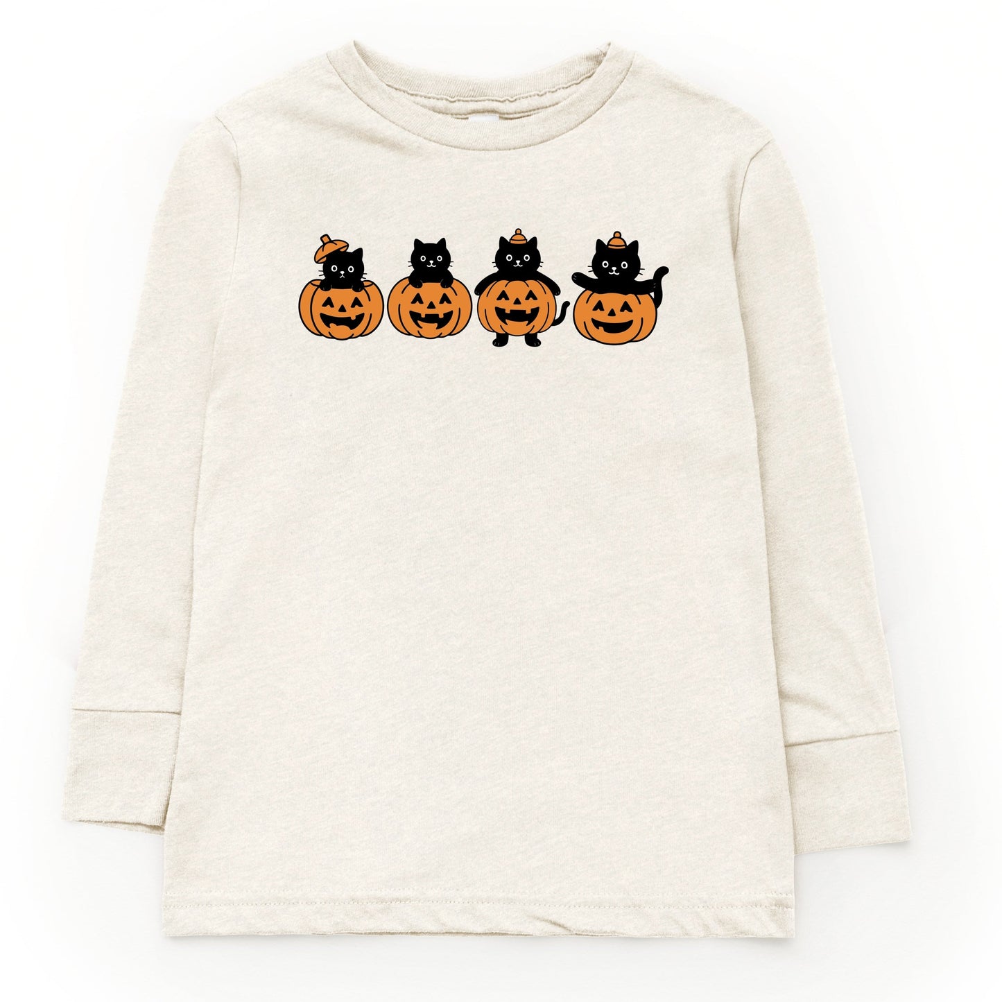 Four Black Cats Pumpkins - Toddler Long Sleeve Graphic Tee and Youth Long Sleeve Graphic T-Shirt