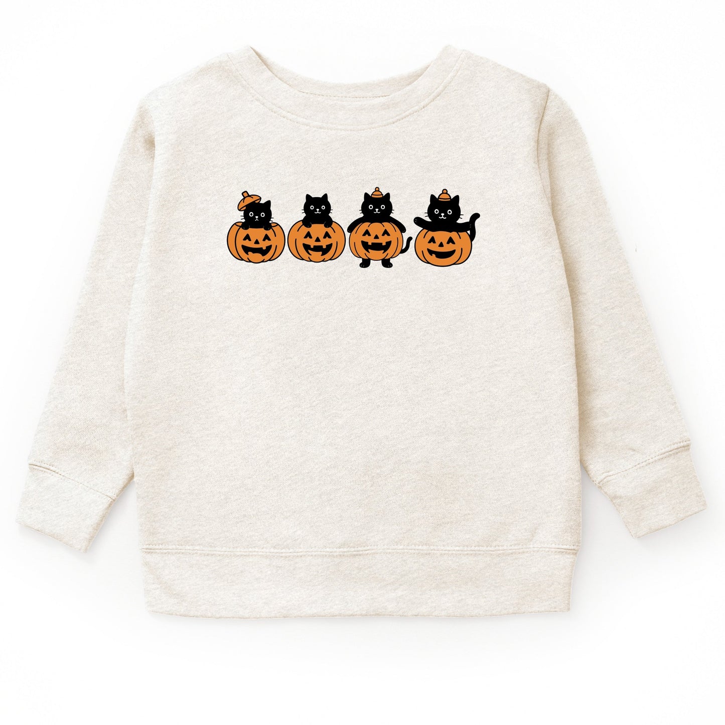 Four Black Cats Pumpkins - Toddler Graphic Sweatshirt and Youth Graphic Sweatshirt