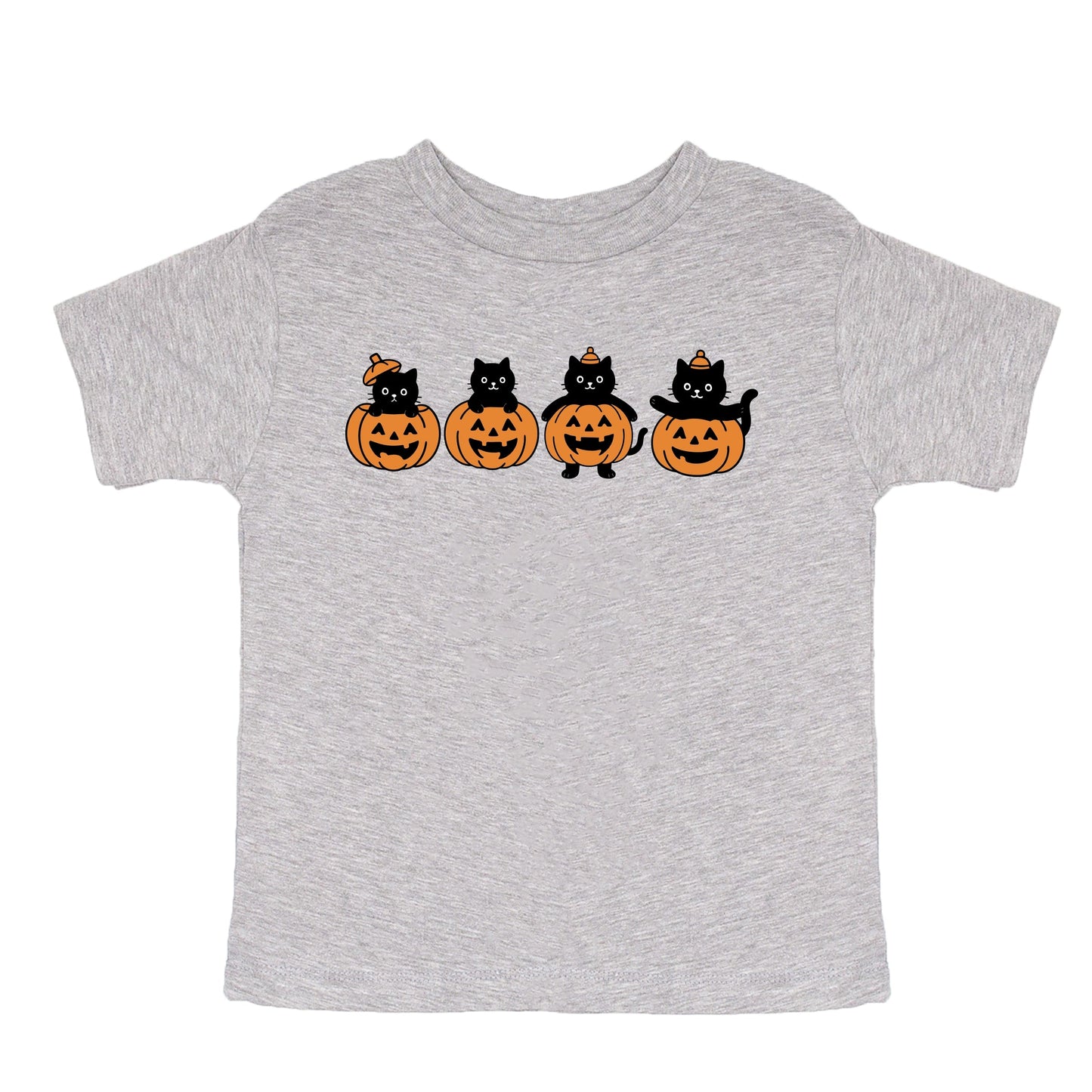 Four Black Cats Pumpkins - Youth Short Sleeve Graphic T-Shirt and Toddler Short Sleeve Graphic T-Shirt