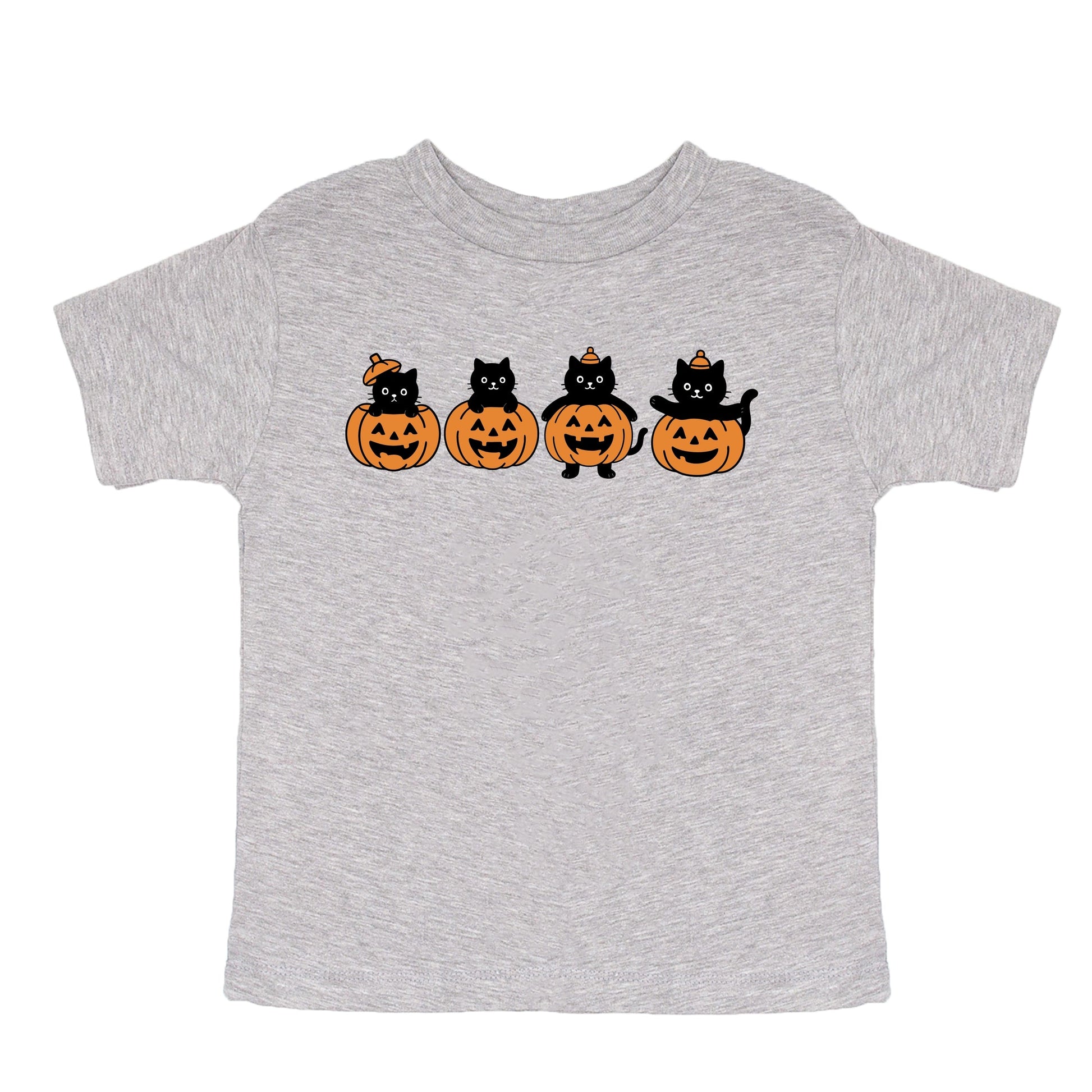 Four Black Cats Pumpkins - Youth Short Sleeve Graphic T-Shirt and Toddler Short Sleeve Graphic T-Shirt