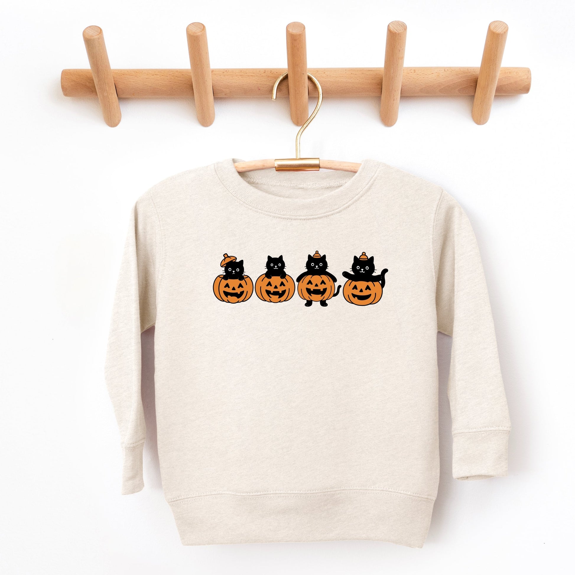 Four Black Cats Pumpkins - Toddler Graphic Sweatshirt and Youth Graphic Sweatshirt
