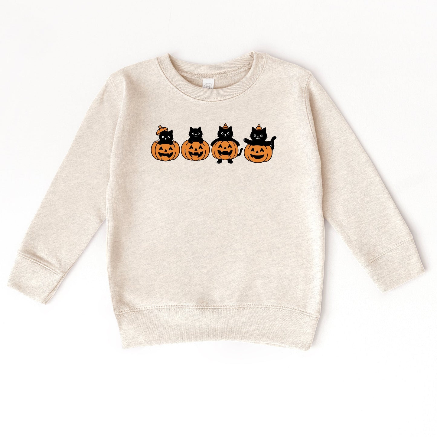 Four Black Cats Pumpkins - Toddler Graphic Sweatshirt and Youth Graphic Sweatshirt