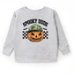 Spooky Dude Checkered Pumpkin - Toddler Graphic Sweatshirt and Youth Graphic Sweatshirt