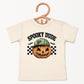 Spooky Dude Checkered Pumpkin - Youth Short Sleeve Graphic T-Shirt and Toddler Short Sleeve Graphic T-Shirt