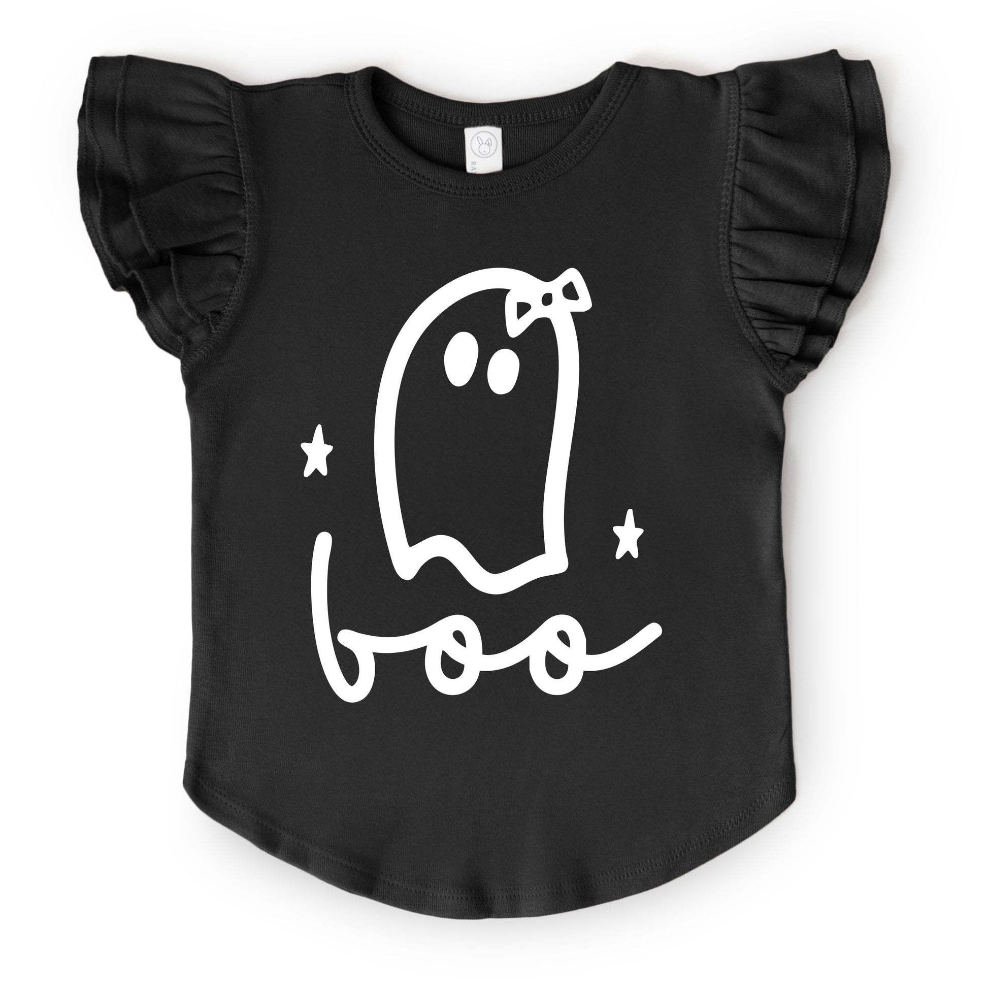 Boo Ghost Bow - Flutter Sleeve Tee