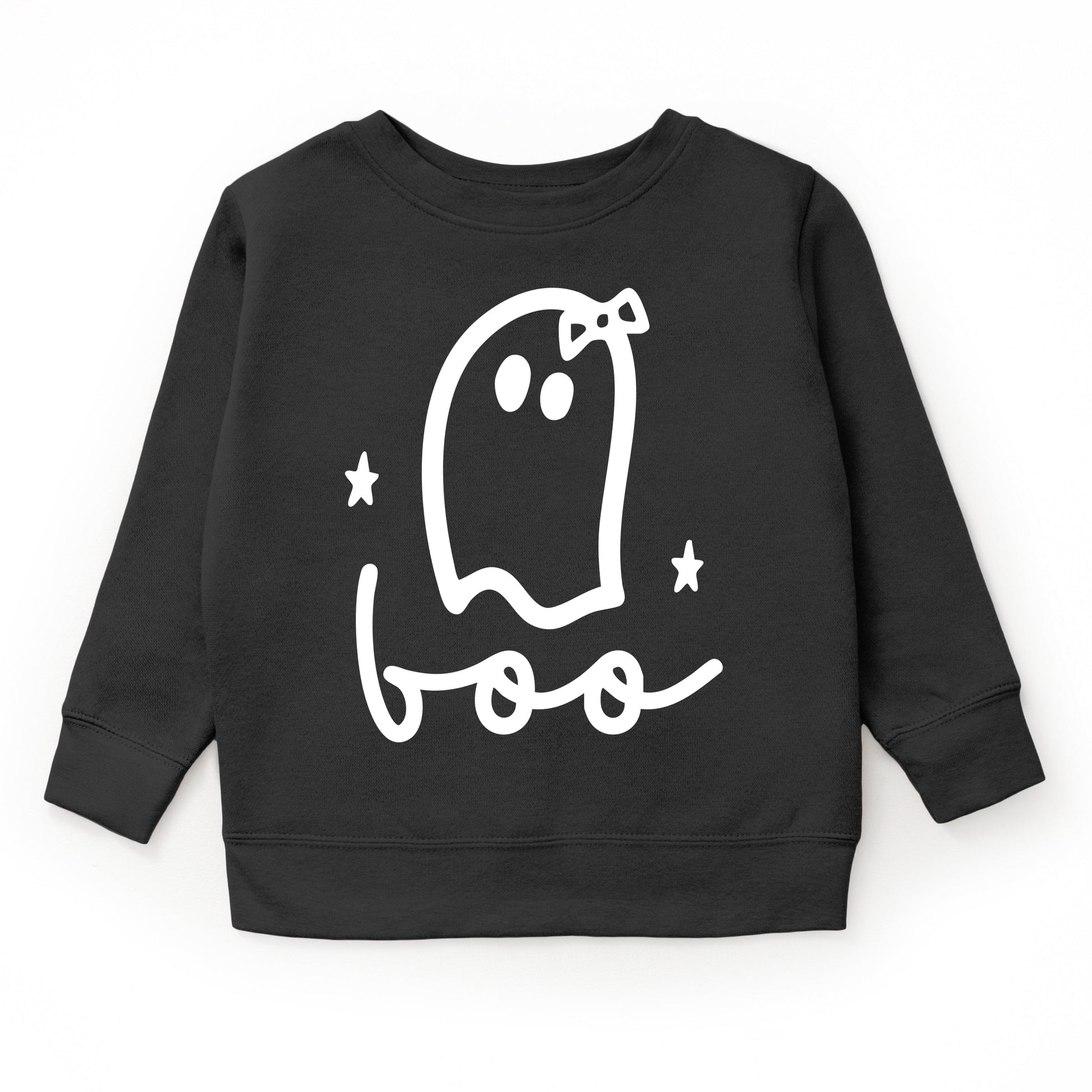 Boo Ghost Bow - Toddler Graphic Sweatshirt and Youth Graphic Sweatshirt